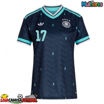 Camisa de Futebol Alemanha Florian Wirtz #17 Equipamento Secundário Mulheres Mundo 2026 Manga Curta